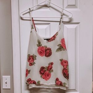 Cream + Floral Tank